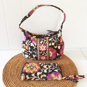 Vera Bradley Floral Shoulder Bag Purse With Wallet